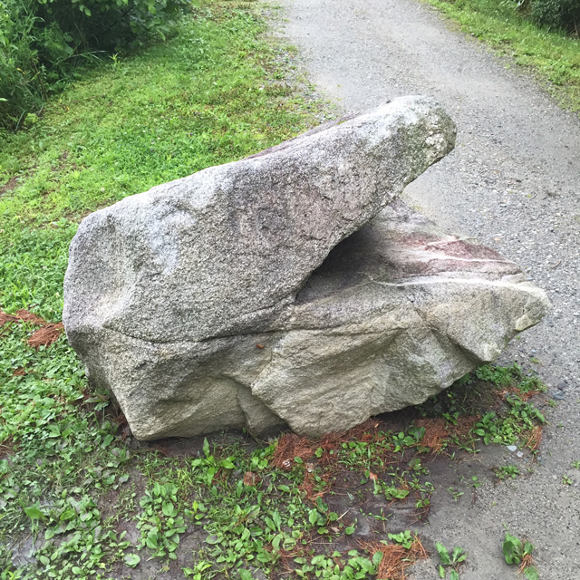 I love this big piece of granite. I tried to get Mary to put her head inside for a photo but she declined.