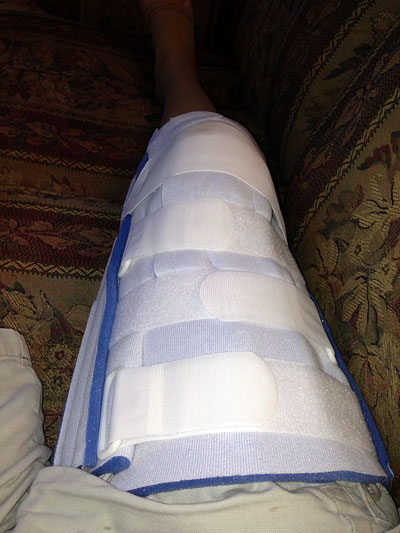 Here's the long stabilizing brace that has the toughest Velcro in the world.