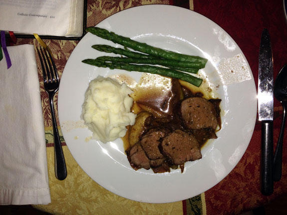 The birthday meal.