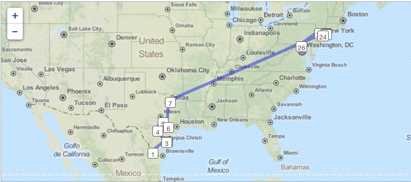 The travels so far of Wandering Birder.