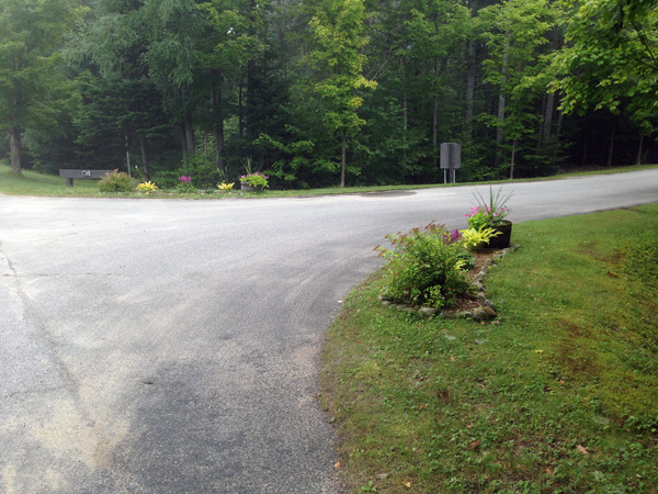 The park entrance landscaping is typical of the lovely displays throughout the campground.