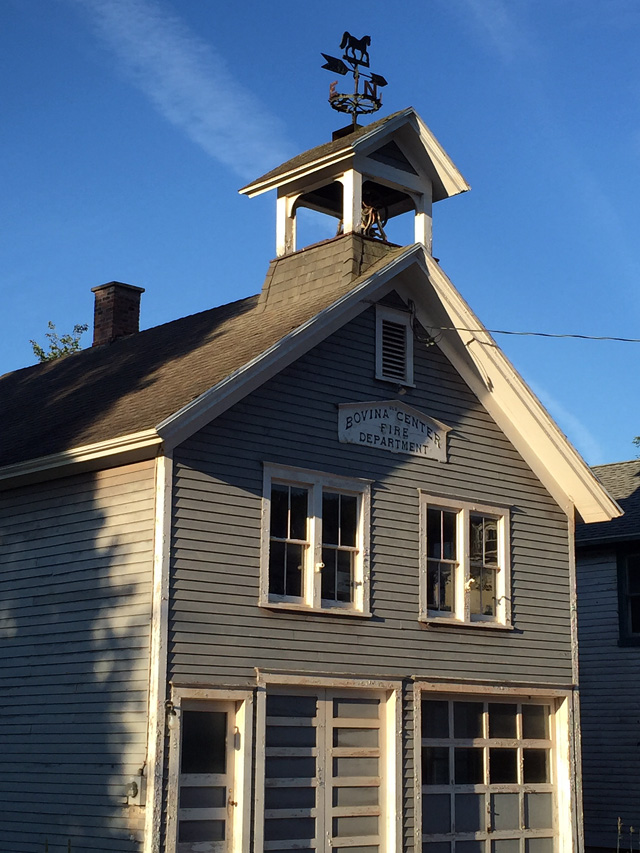 The old Bovina First Station with antique equipment inside.